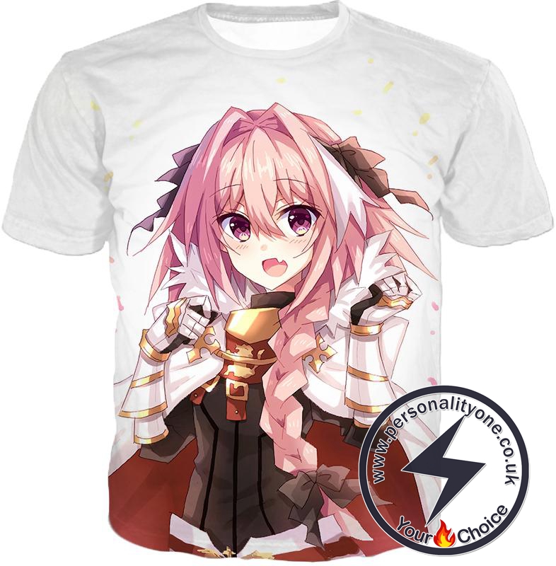 Fate Stay Night Cute Rider of Black Astolfo Extella White T-Shirt