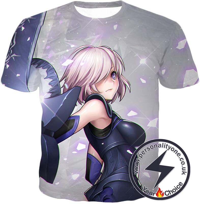 Fate Stay Night Cute Shielder Mash Kyrielight White Action T-Shirt