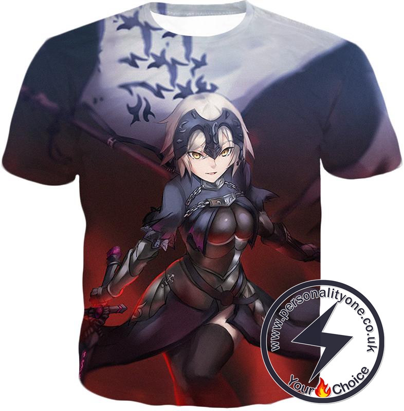 Fate Stay Night Dark Joan of Arc Grand Order Avenger Cool Action T-Shirt