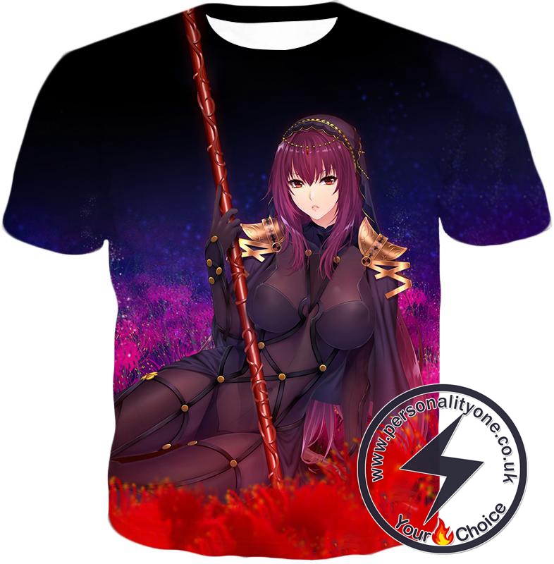 Fate Stay Night Fate Grand Order Lord of Spirits Scathach Action T-Shirt