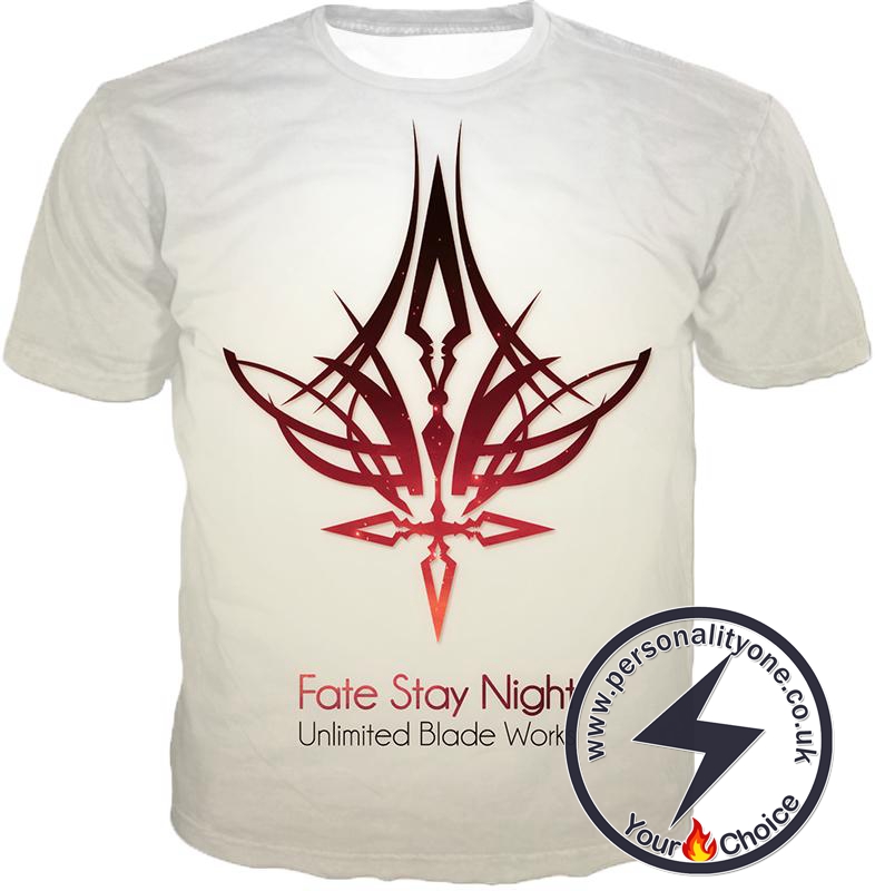 Fate Stay Night Fate Unlimited Blade Works White Promo T-Shirt