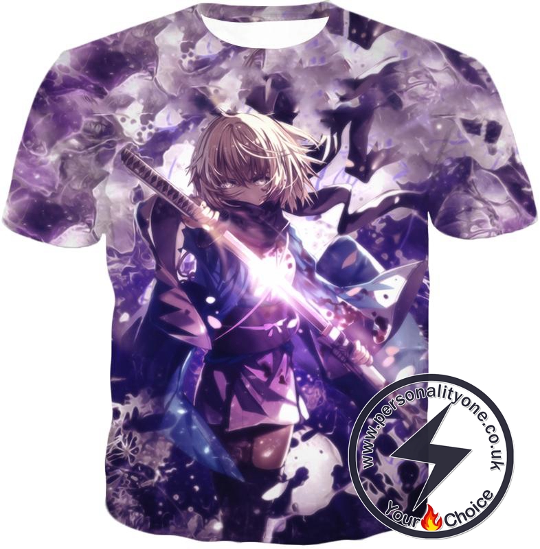 Fate Stay Night Grand Order Deadly Fighter Saber Sakura Action T-Shirt