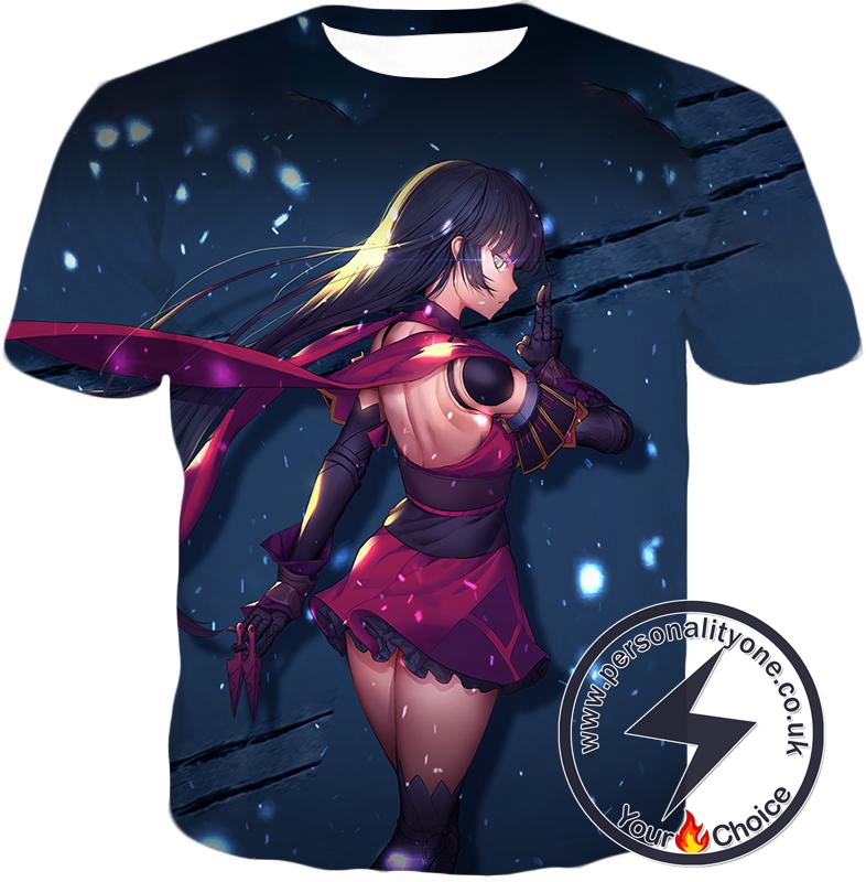 Fate Stay Night Hot Black Haired Female Fighter Fate Series Action T-Shirt