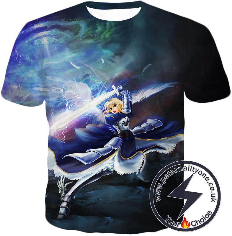 Fate Stay Night King Arthur Noble Phantasm Action T-Shirt