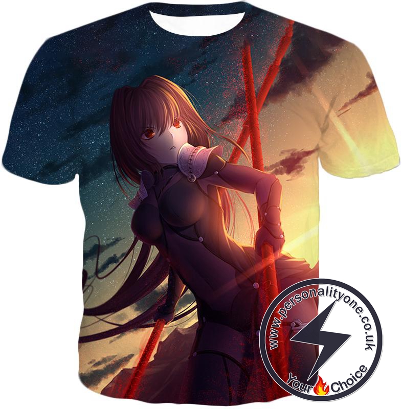 Fate Stay Night Powerful Rider Scathach Action T-Shirt