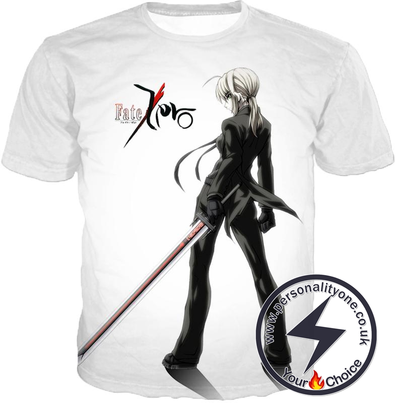 Fate Stay Night Saber Tuxedo Fate Zero Promo White T-Shirt