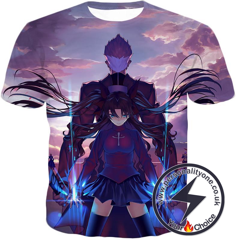 Fate Stay Night Stay Night Rin Tohsaka and Archer Shirou Action T-Shirt