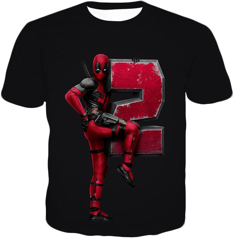 Marvel’s Awesome Movie Deadpool 2 Promo Black T-Shirt