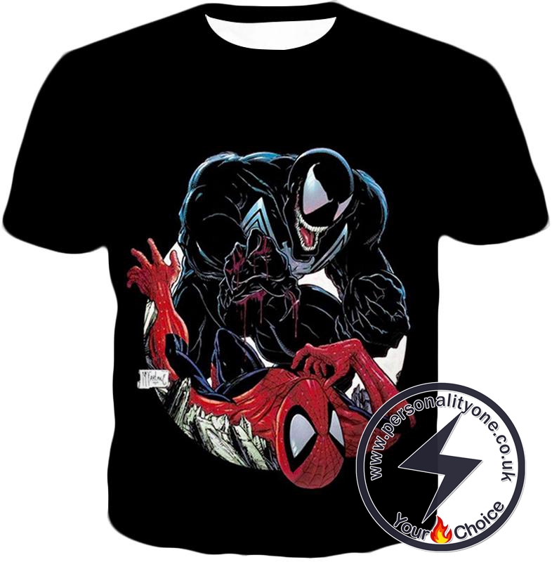 Marvels Venom Vs Spider-Man Black T-Shirt