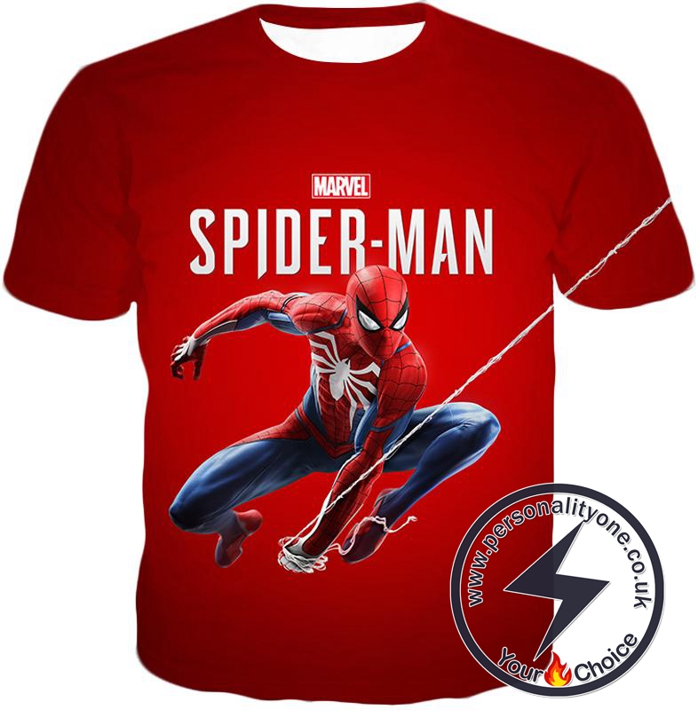 Marvels Web Slinging Spiderman Cool Red Promo T-Shirt