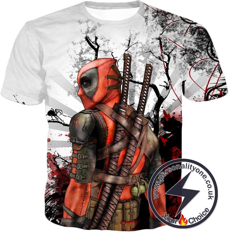 Mutant Anti-Hero Deadpool Awesome White T-Shirt