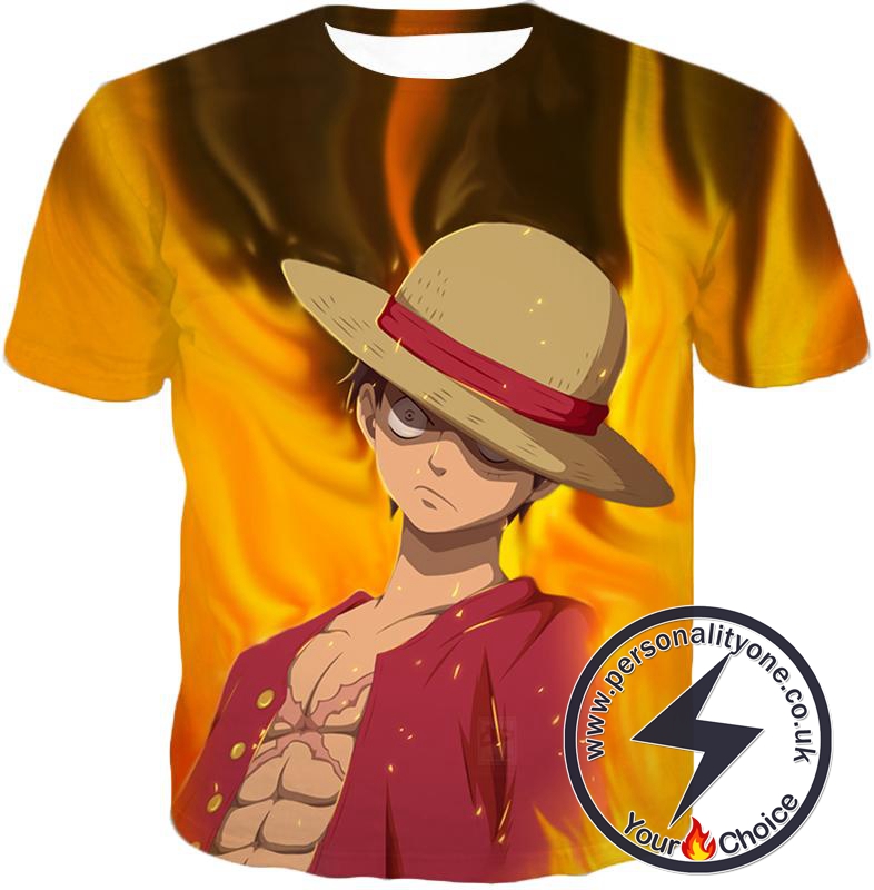 One Piece Amazing Pirate Straw Hat Luffy Cool Action T-Shirt