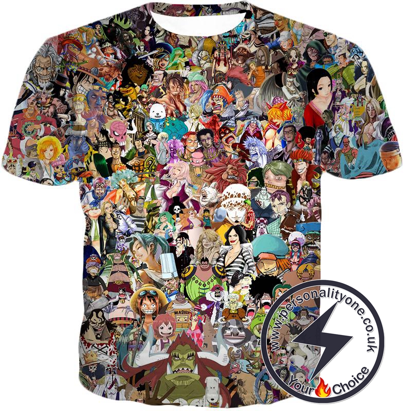 One Piece Awesome Anime One Piece All in One Characters T-Shirt