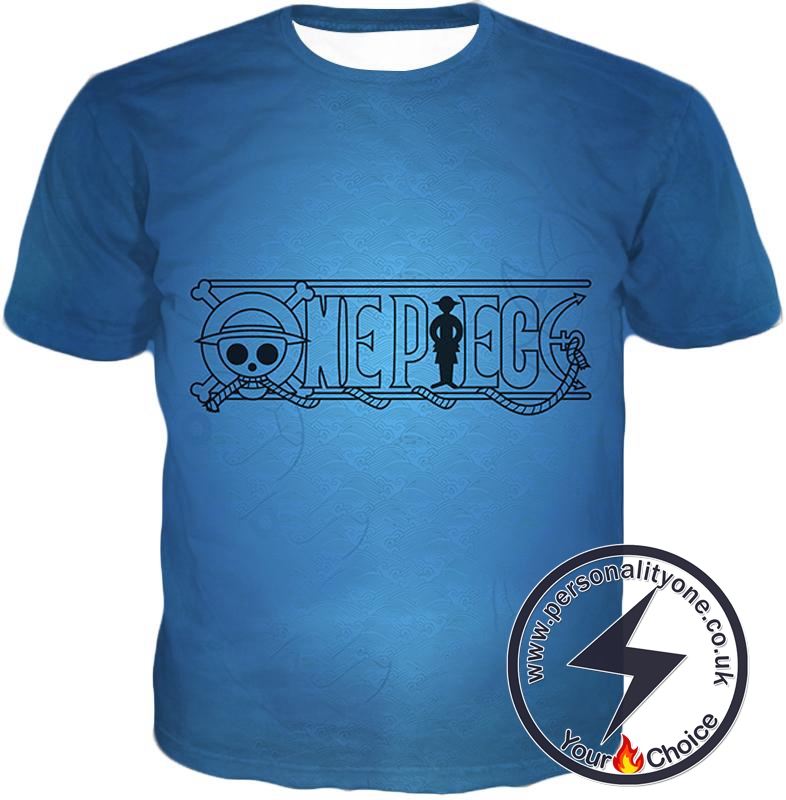 One Piece Awesome Anime One Piece Promo Logo Blue T-Shirt