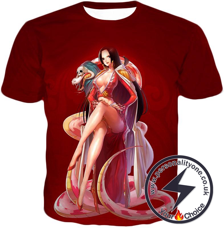 One Piece Beautiful Amazon Lily Queen Boa Hancock Red T-Shirt