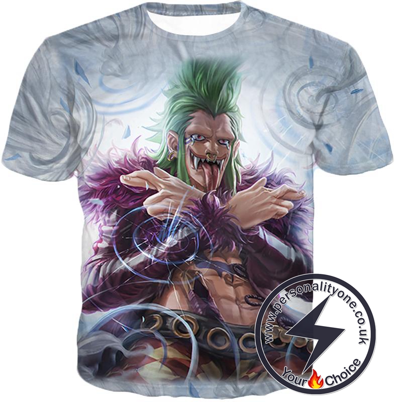 One Piece Cool Super Rookie Bartolomeo Barrier Devil Fruit Action T-Shirt