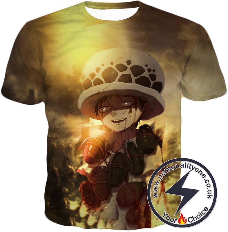 One Piece Painful Past Dying Kid Trafalgar D Law Cool Action T-Shirt