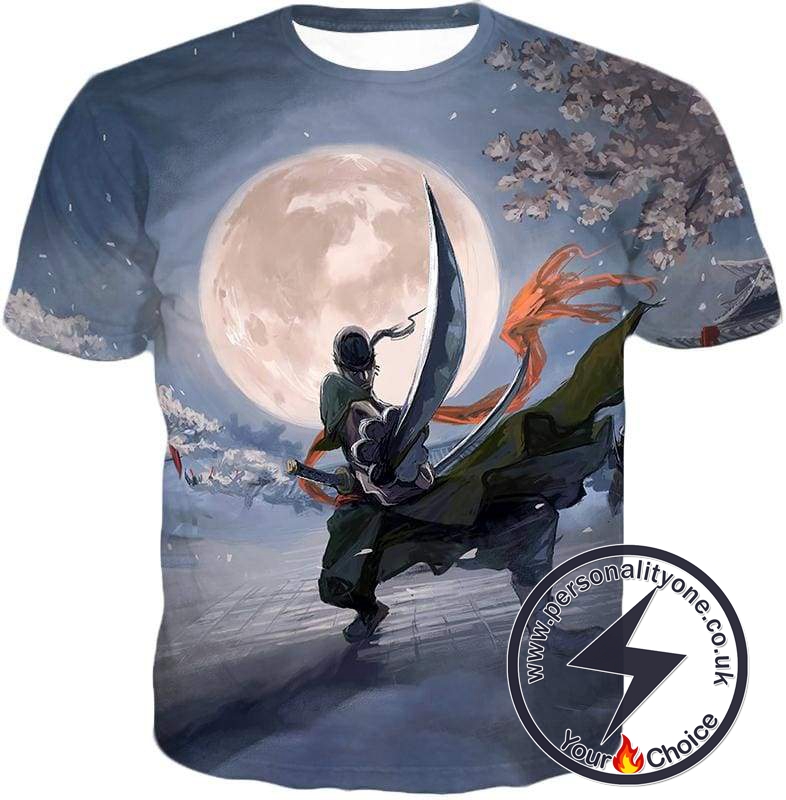 One Piece Three Sword Swordsman Demon Roronoa Zoro Cool Action T-Shirt