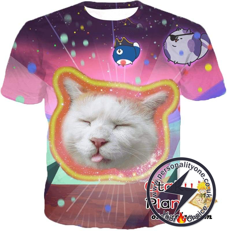 Original Rainbow Cartoon Cat T-Shirt