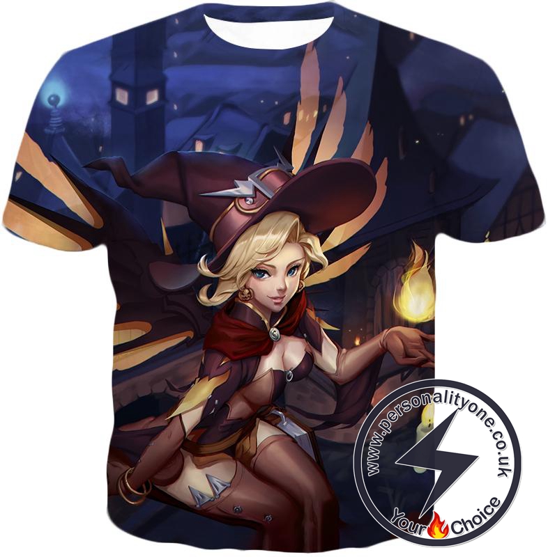 Overwatch Beautiful Healer Mercy Halloween Skins T-Shirt