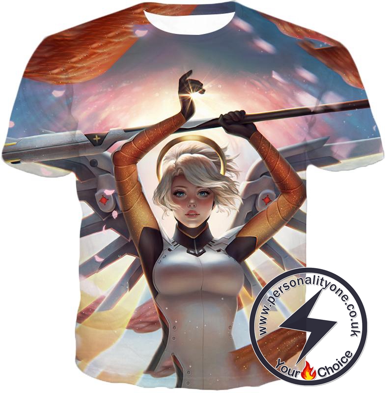 Overwatch Flying Healer Valkyrie Mercy T-Shirt