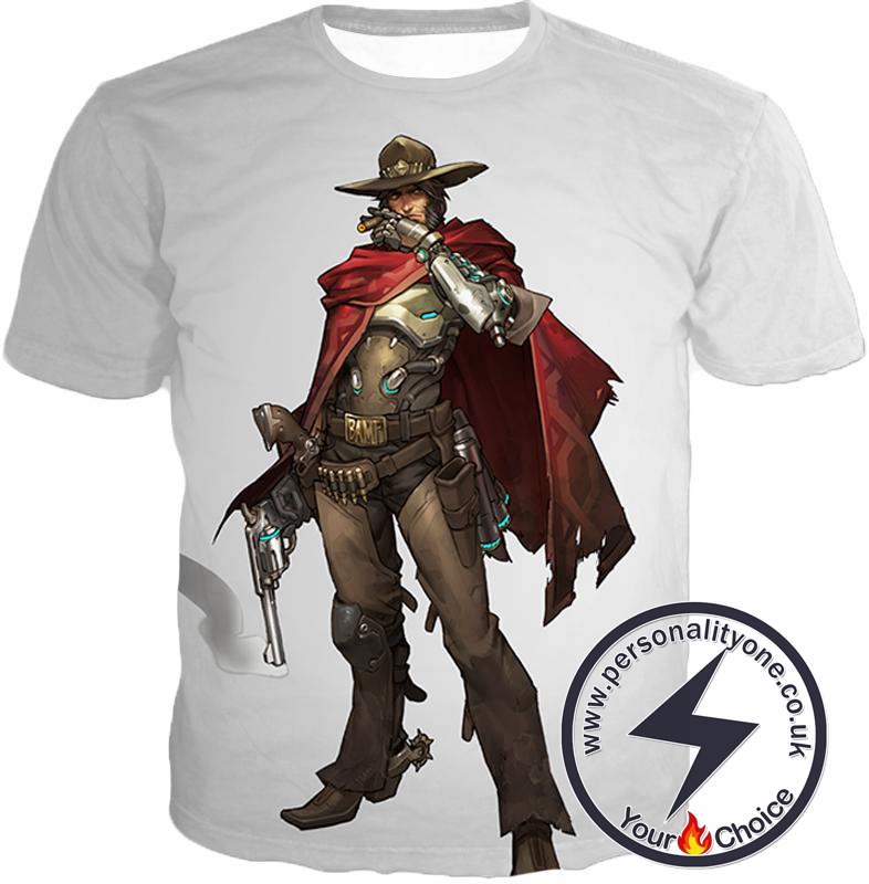 Overwatch Super Cool Gun Slinger McCree White T-Shirt