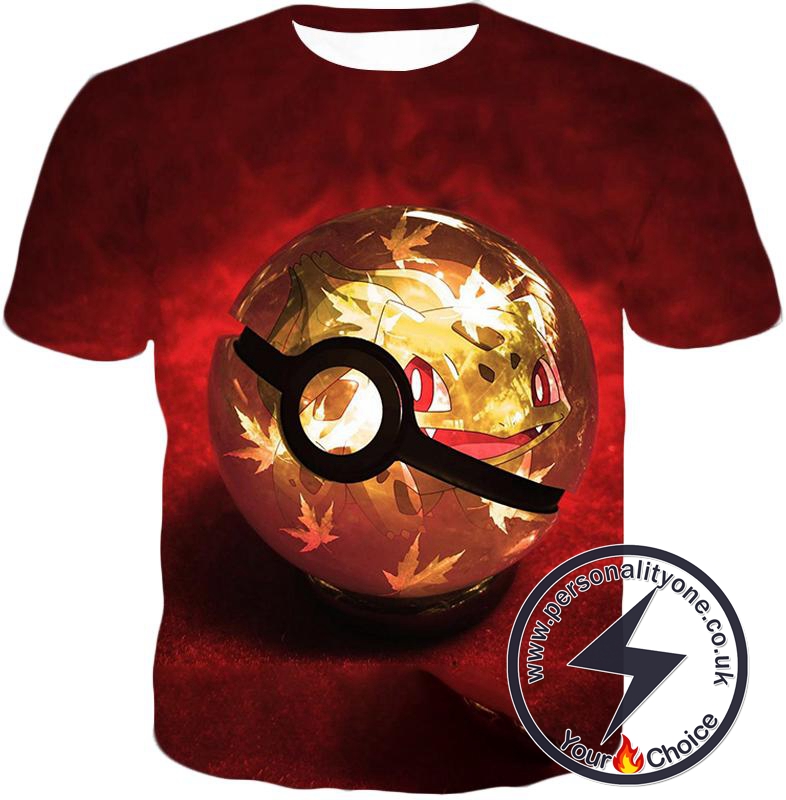 Pokemon Amazing Grass Pokemon Bulbasaur Pokeball Cool Red T-Shirt