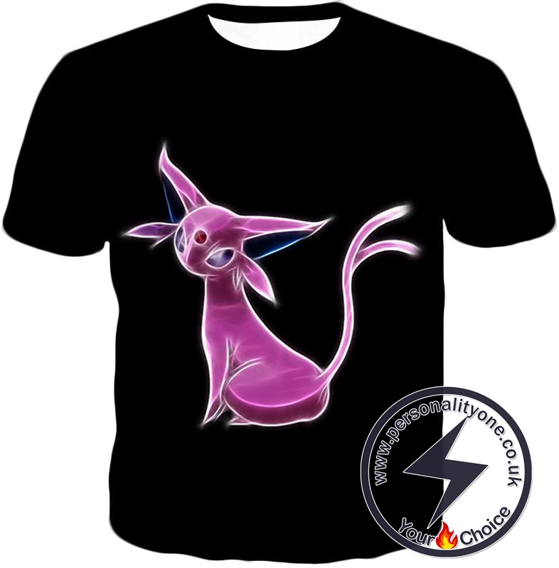 Pokemon Cool Eevee Psychic Evolution Epseon Awesome Anime Black T-Shirt