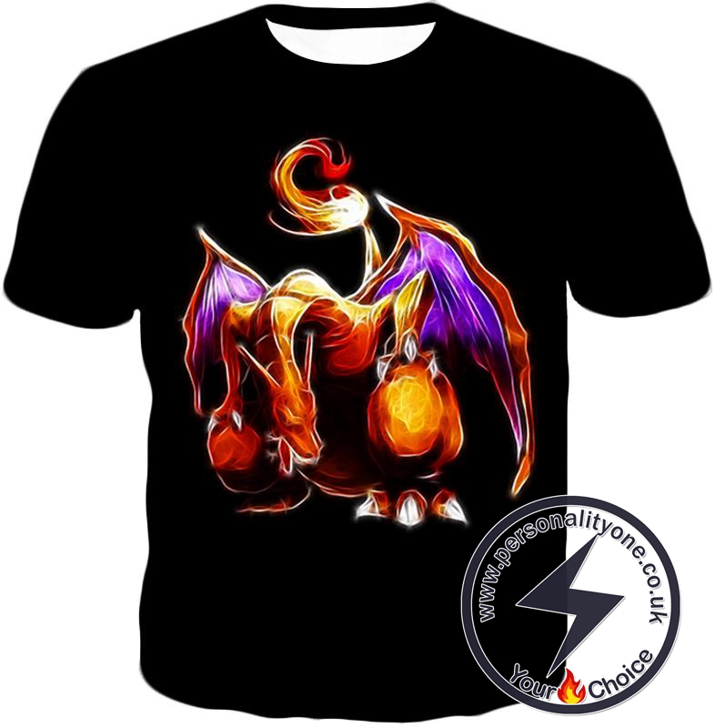 Pokemon Favourite Generation One Flying Fire Type Pokemon Charizard Cool Black T-Shirt