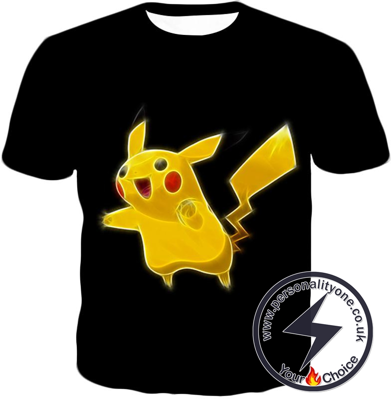 Pokemon Favourite Thunder Type Pokemon Pikachu Cool Black T-Shirt