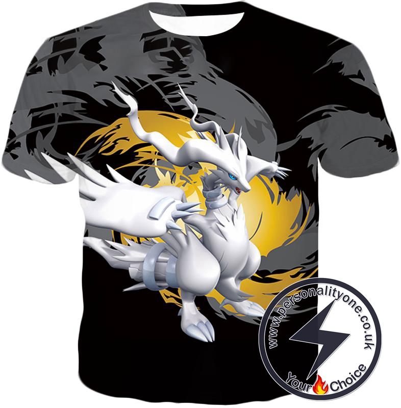 Pokemon Legendary Pokemon Reshiram Black and White Series Cool Black T-Shirt