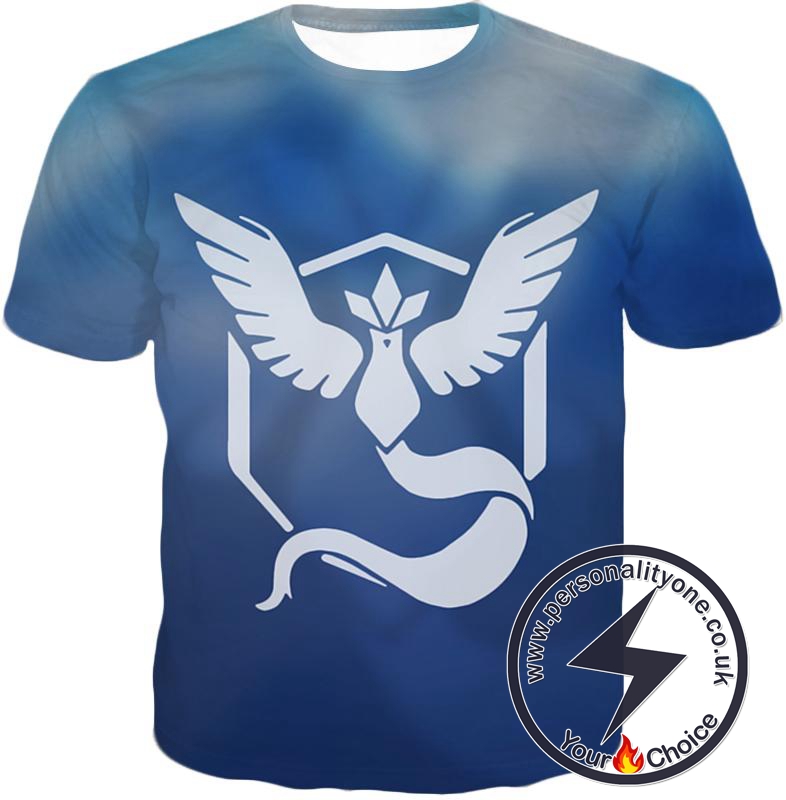 Pokemon Mystic Ice Flying Pokemon Articuno Symbol Cool Blue T-Shirt