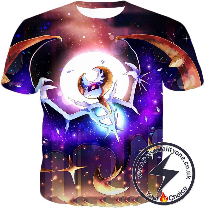 Pokemon Powerful Ghost Psychic Pokemon Beautiful Night Sky Lunala T-Shirt