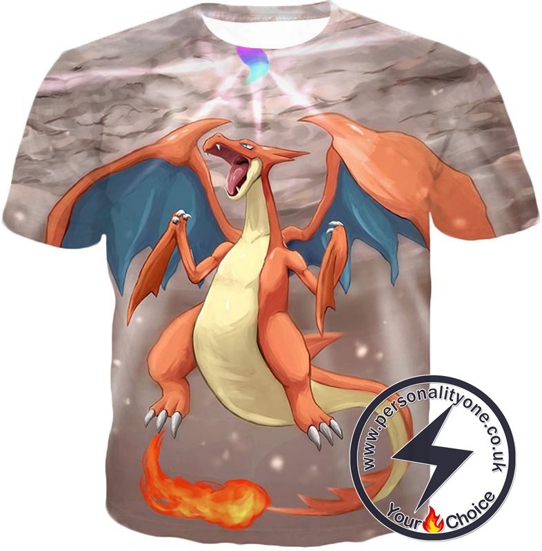 Pokemon Super Cool Fire Type Pokemon Charizard Awesome Action T-Shirt