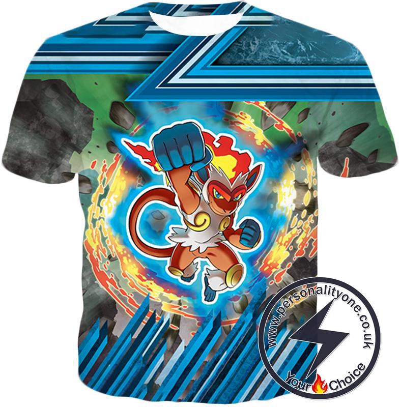 Pokemon Super Cool Flame Pokemon Infernape Amazing Action T-Shirt