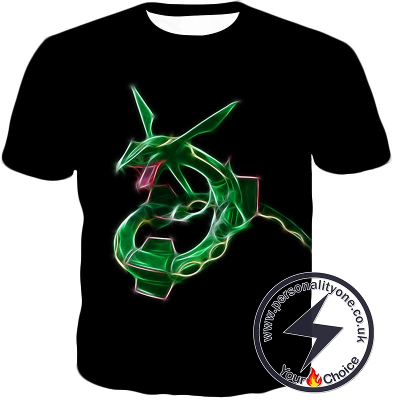 Pokemon Super Cool Legendary Flying Dragon Pokemon Rayquaza Awesome Anime Black T-Shirt