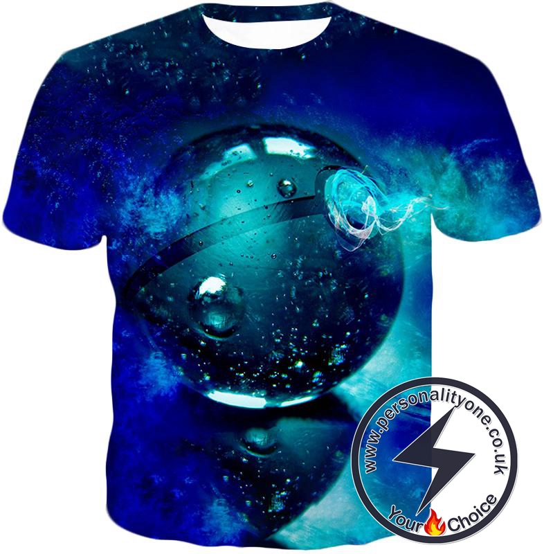 Pokemon Super Cool Pokeball HD Graphics Amazing Blue T-Shirt