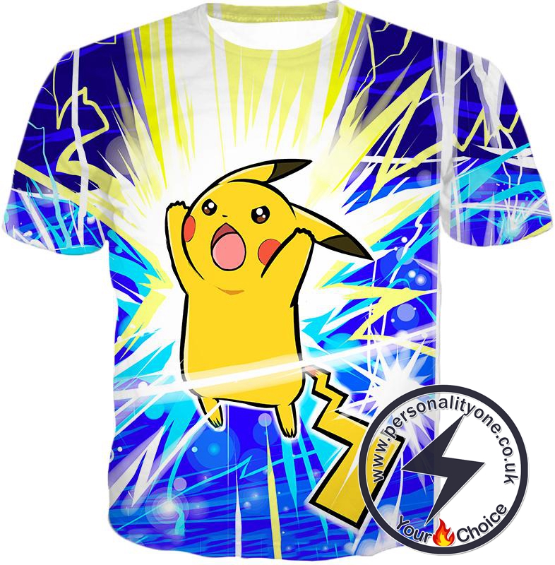 Pokemon Super Cute Thunder Pokemon Pikachu Awesome Graphic T-Shirt