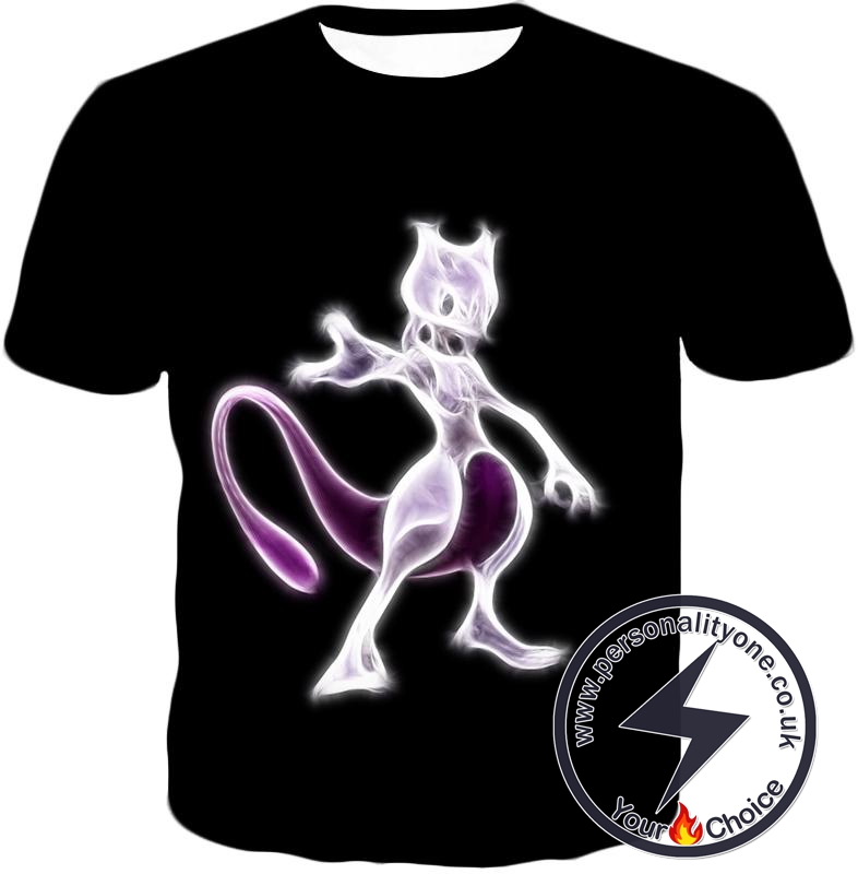 Pokemon Super Cute Thunder Pokemon Pikachu HD Black T-Shirt