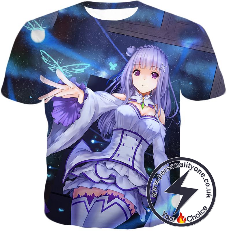 Re:Zero Beautiful Frost Witch Princess Emilia Cute Anime T-Shirt