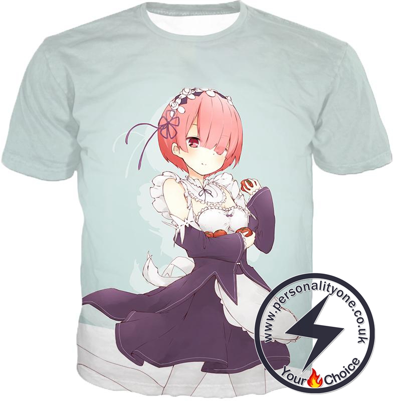 Re:Zero Cute Pink Haired Maid Ram Anime T-Shirt