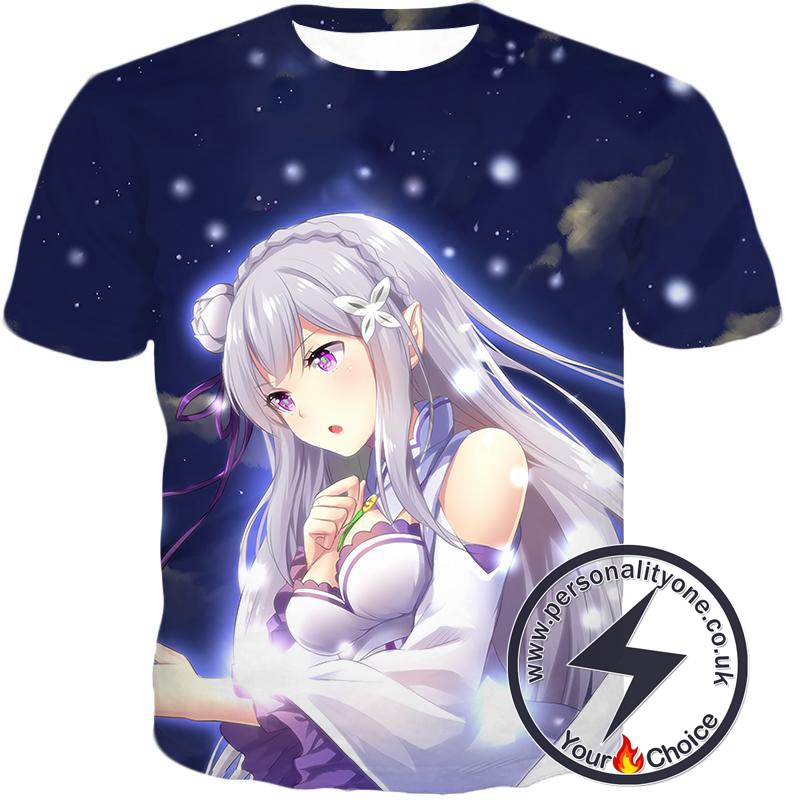 Re:Zero Emilia the Witch of Frost Cute T-Shirt