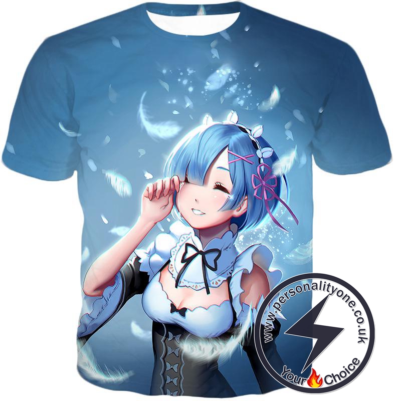 Re:Zero Perfect Maid Rem Cool Blue Anime T-Shirt