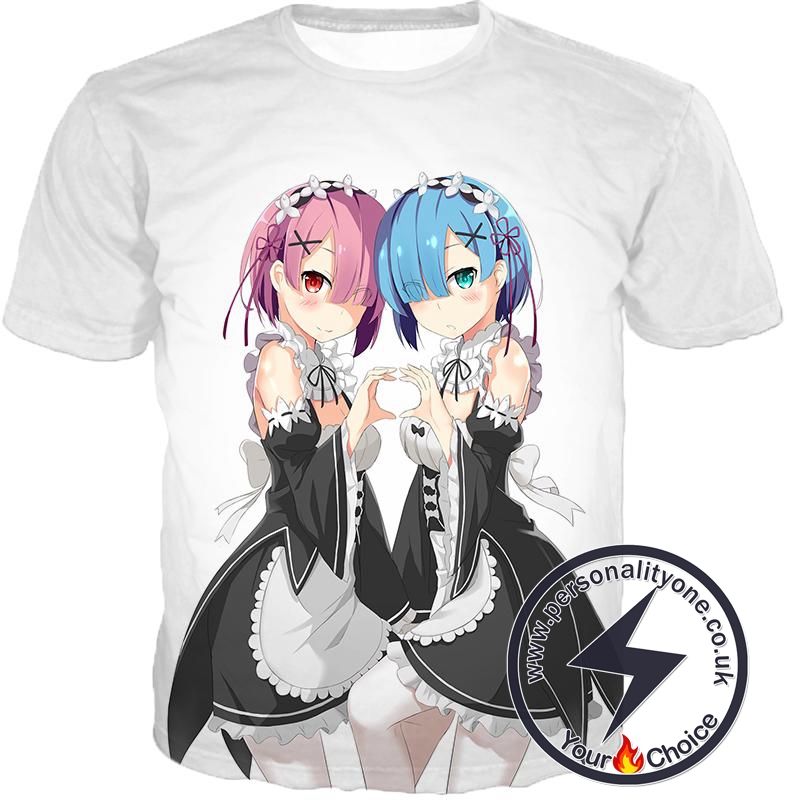 Re:Zero Super Cute Sky Blue Haired Maid Rem T-Shirt