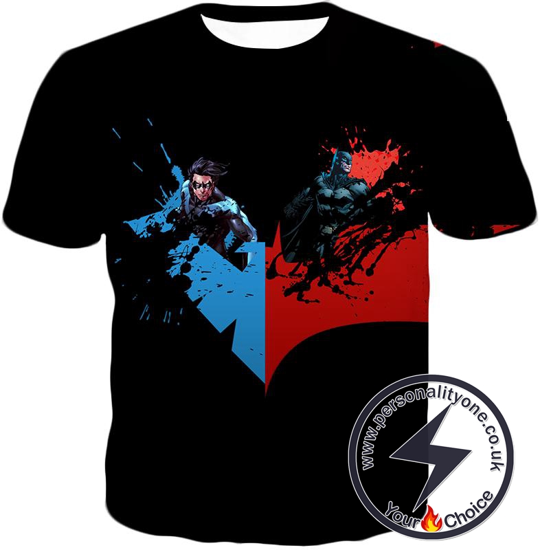 Super Cool Batman x Nightwing Promo Awesome Black T-Shirt