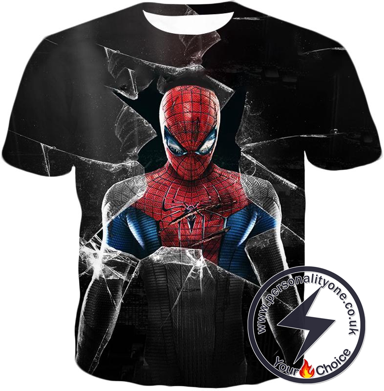 Super Cool The Amazing Spiderman Poster Black T-Shirt