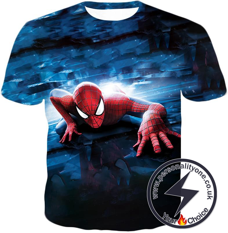 Super Cool Wall Crawler Spiderman Black T-Shirt