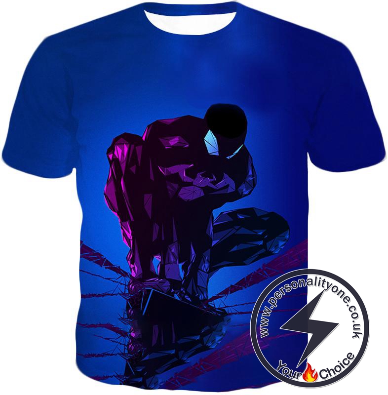 Super Cool Web Hero Spiderman Dark Blue T-Shirt