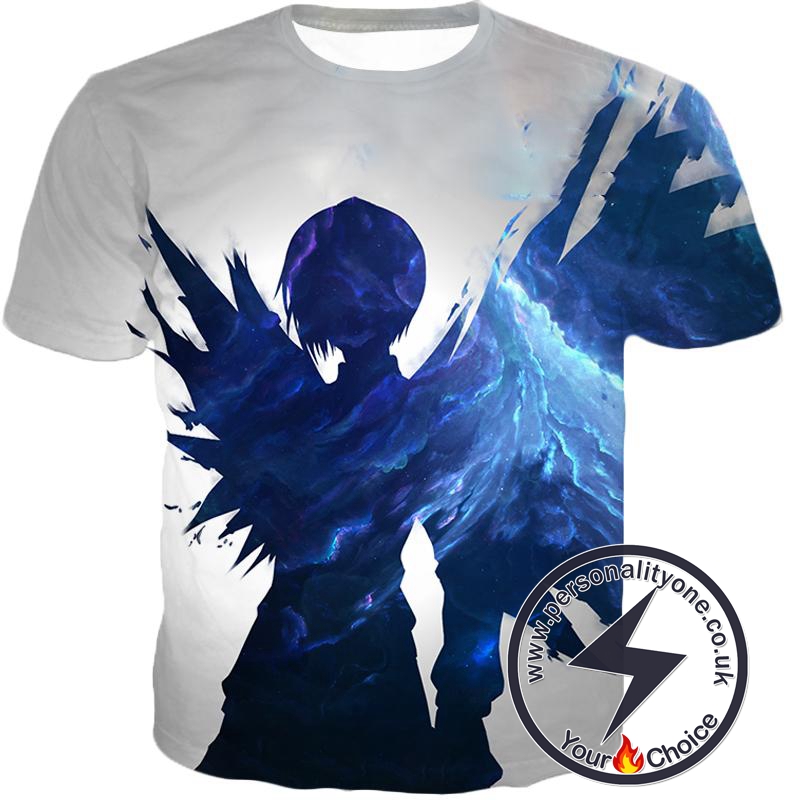 Tokyo Ghoul Cool Blue Shaded Ghoul Touka Kirishima White T-Shirt