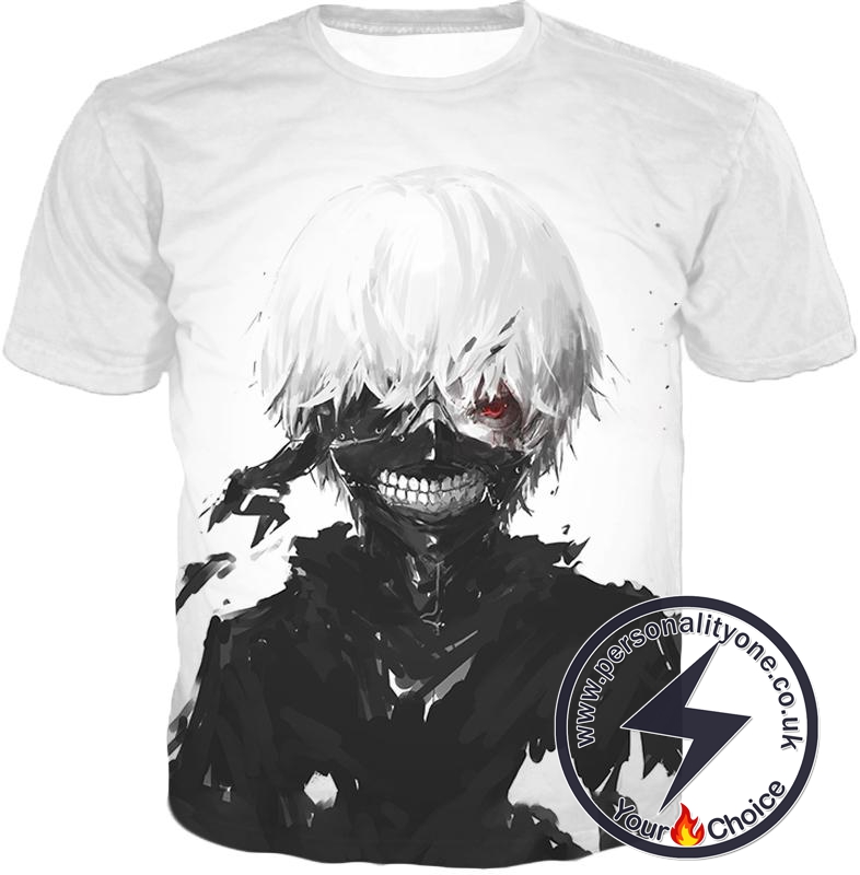 Tokyo Ghoul Cool Masked Ken Kaneki White T-Shirt